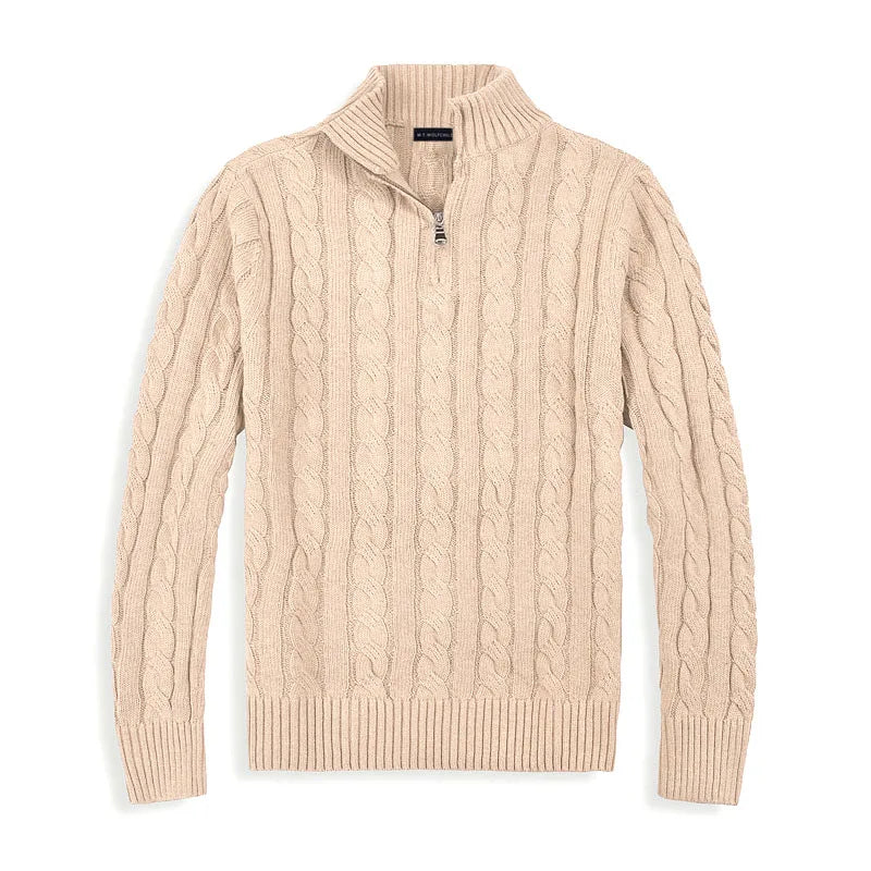Pullover Herren | Half-Zip Hoher Kragen Gerade Passform
