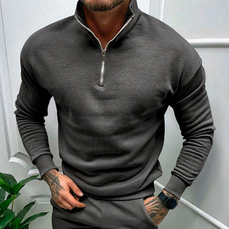 Herren Pullover | Stehkragen mit kurzem Reißverschluss