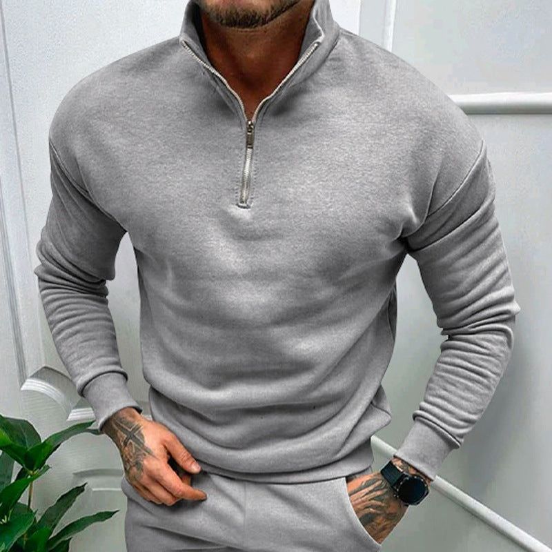 Herren Pullover | Stehkragen mit kurzem Reißverschluss