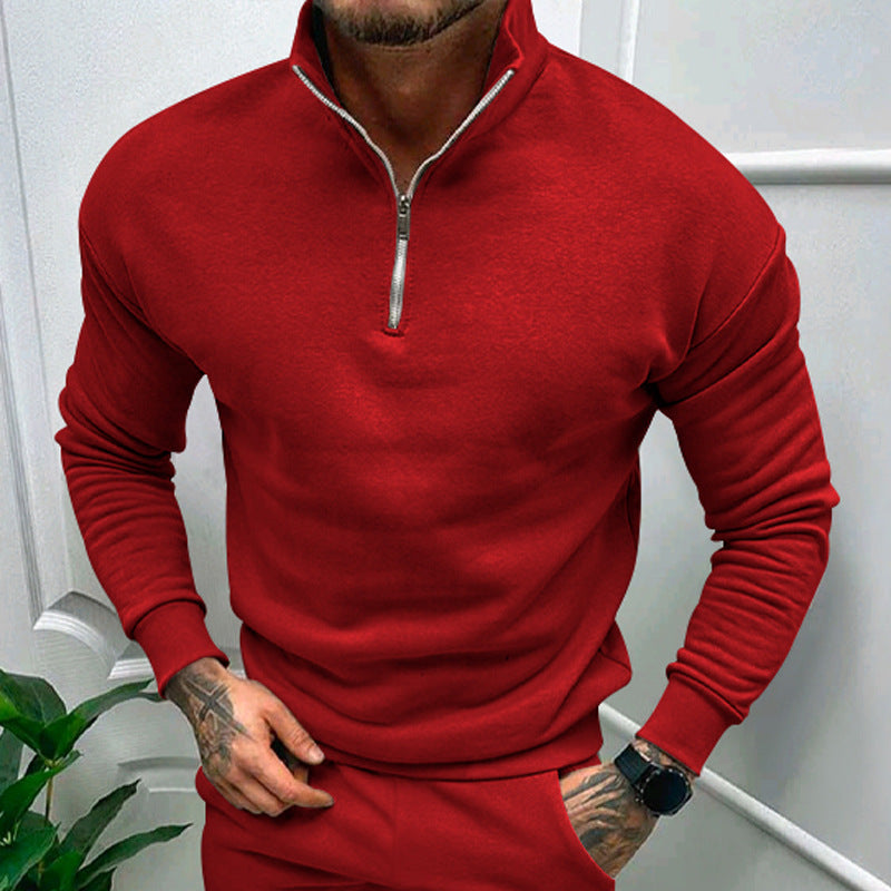 Herren Pullover | Stehkragen mit kurzem Reißverschluss