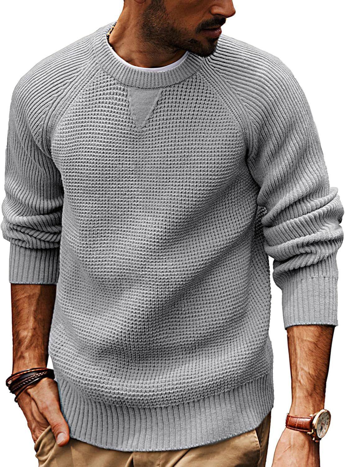 Herren Pullover | Rundhalsausschnitt mit strukturierter Oberfläche