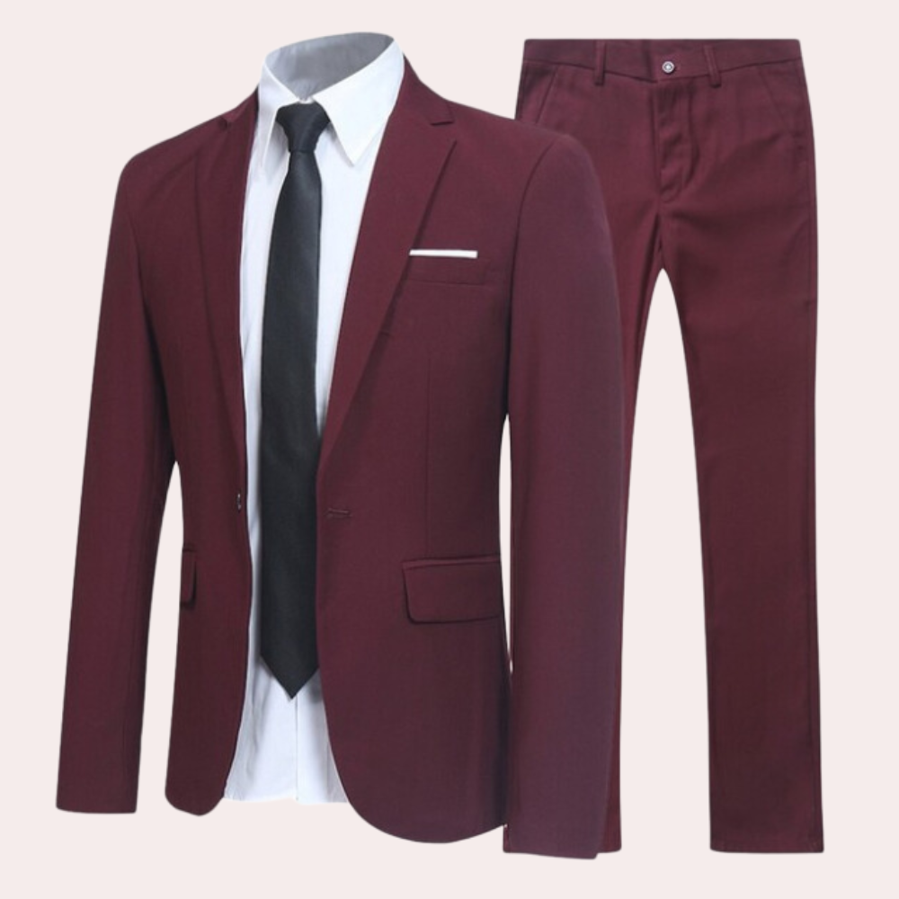 Herren Anzug | Zweiteilig mit schmalem Schnitt und Revers