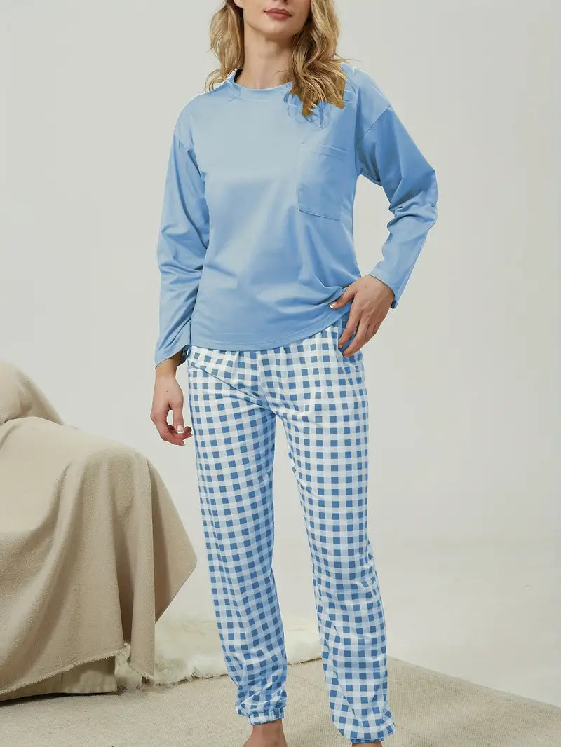 Set Damen | Rundhals mit Karohose