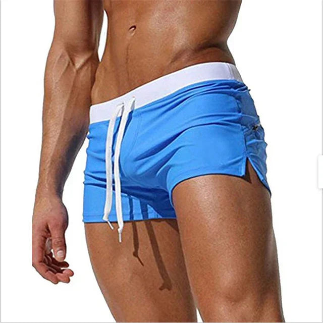 Herren Badehose | Kurz geschnitten mit Kordelzug und Seitenschlitzen