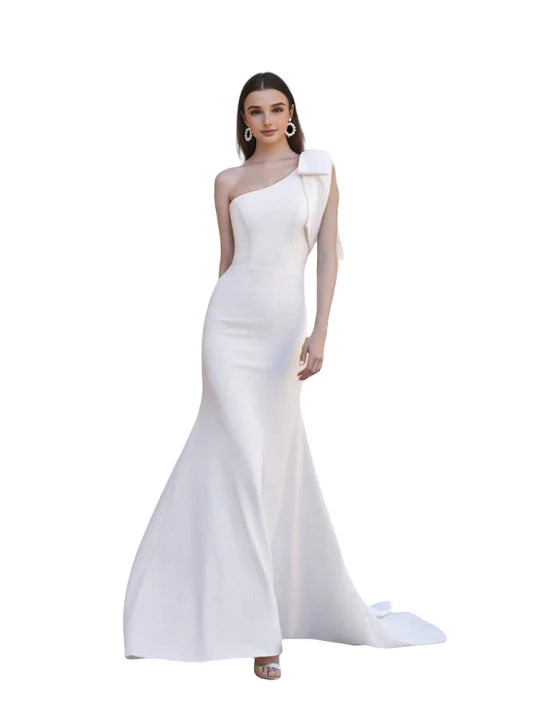 Damen Kleid | Meerjungfrauenform mit asymmetrischer Schulter