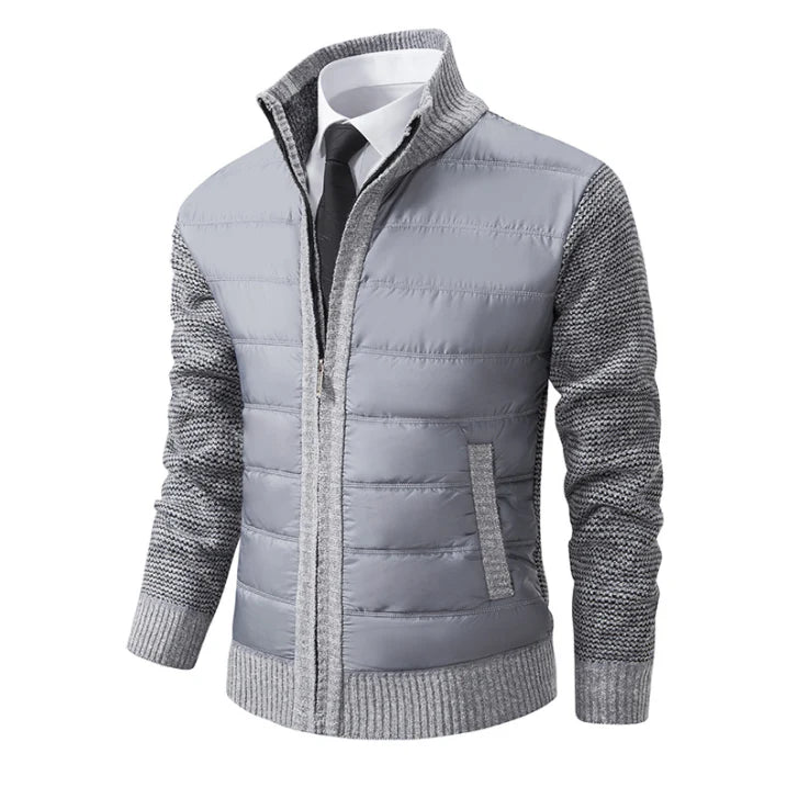 Herren Steppjacke Langarm | Stehkragen und durchgehender Aufbau
