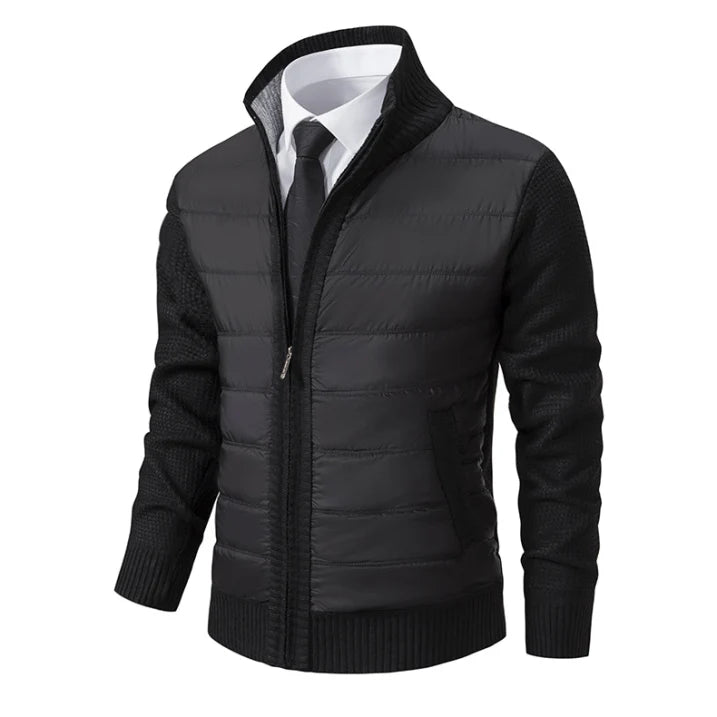 Herren Steppjacke Langarm | Stehkragen und durchgehender Aufbau