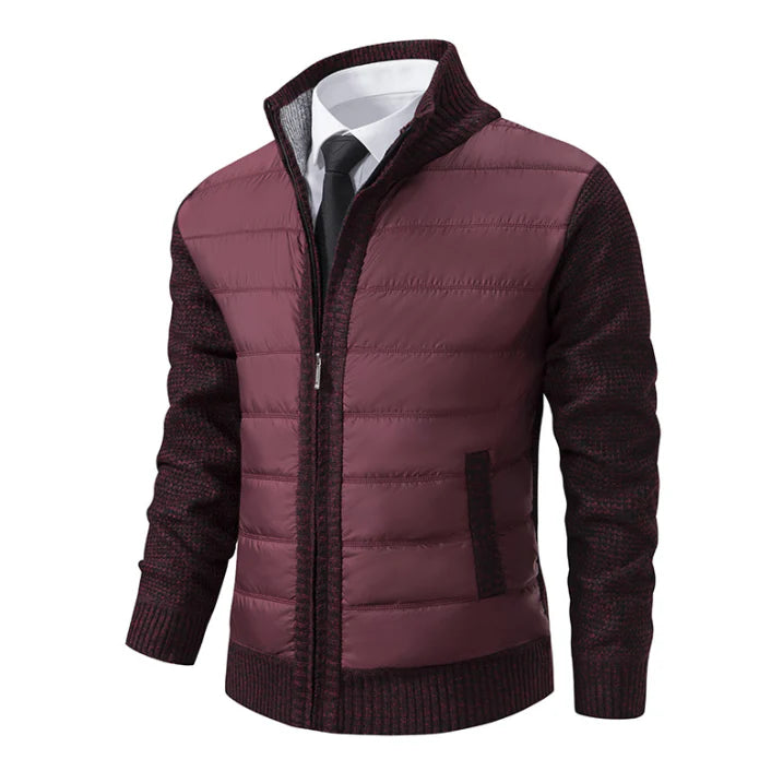 Herren Steppjacke Langarm | Stehkragen und durchgehender Aufbau