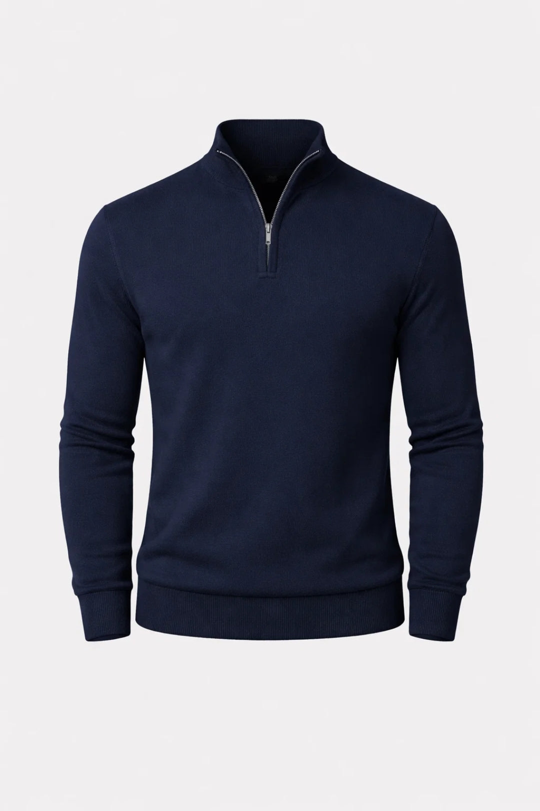 Herren Pullover | Stehkragen mit Reißverschluss und Bündchen