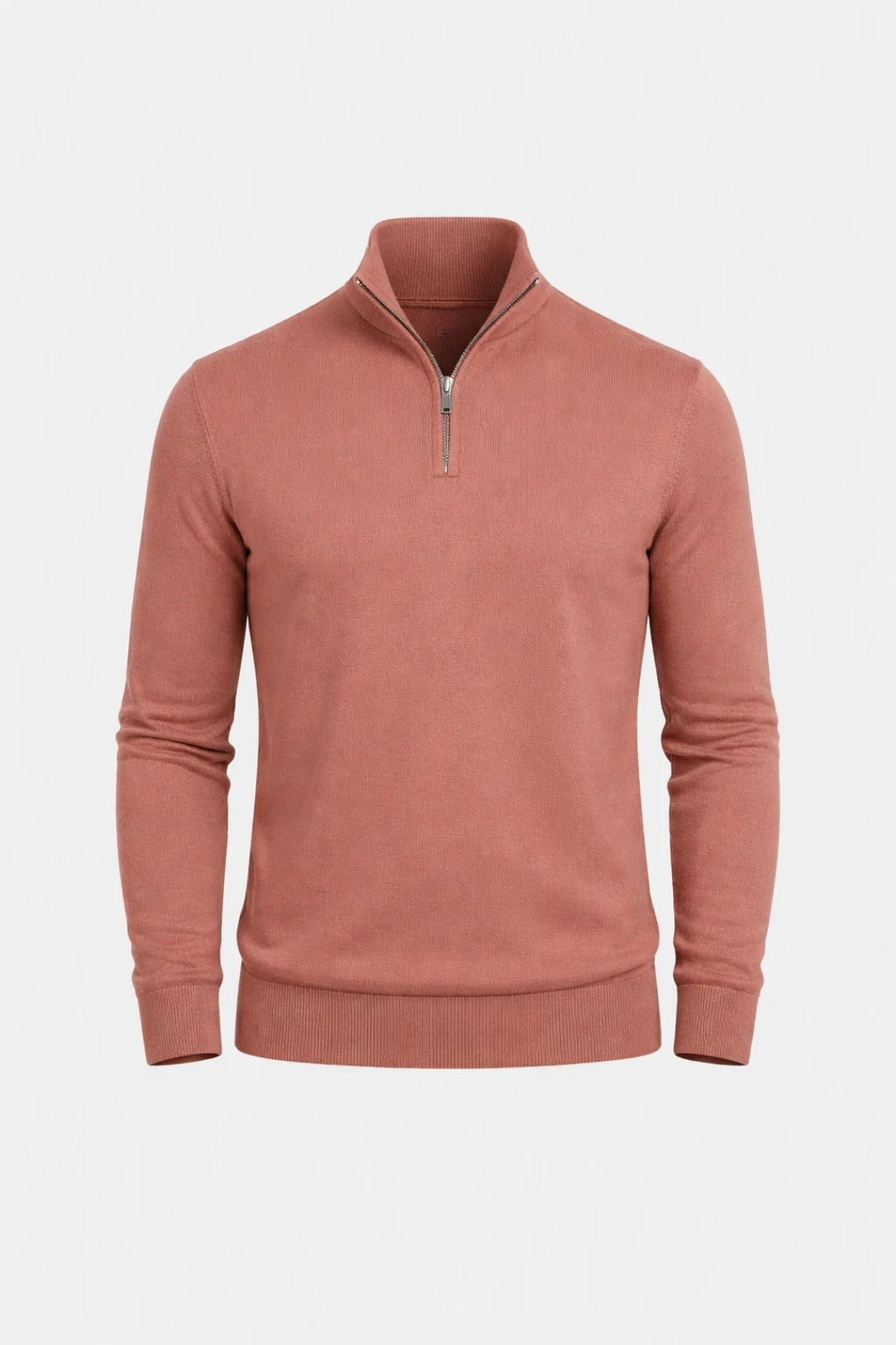 Herren Pullover | Stehkragen mit Reißverschluss und Bündchen