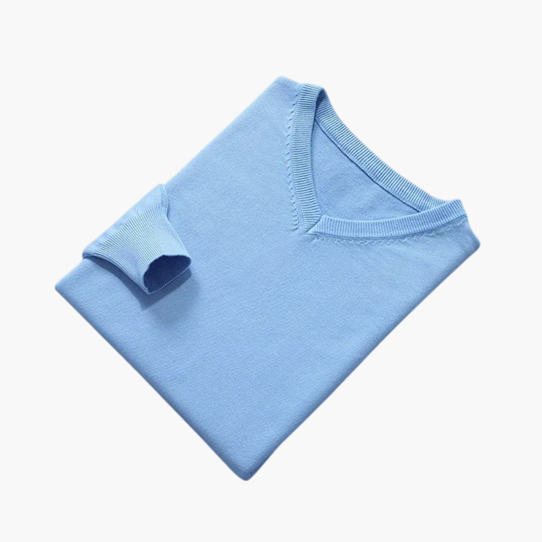Herren Pullover | V-Ausschnitt mit Bündchenabschluss