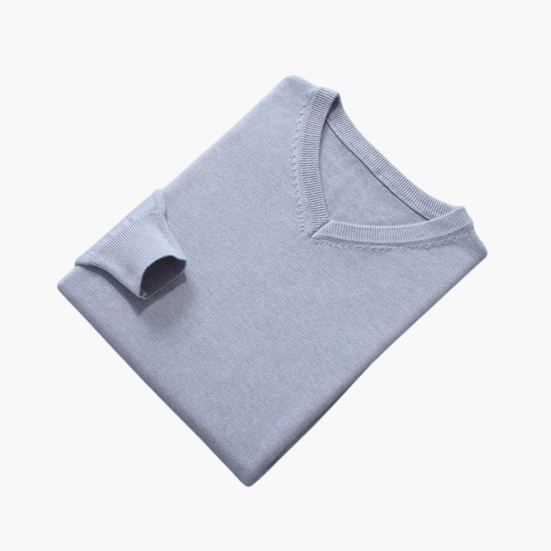 Herren Pullover | V-Ausschnitt mit Bündchenabschluss