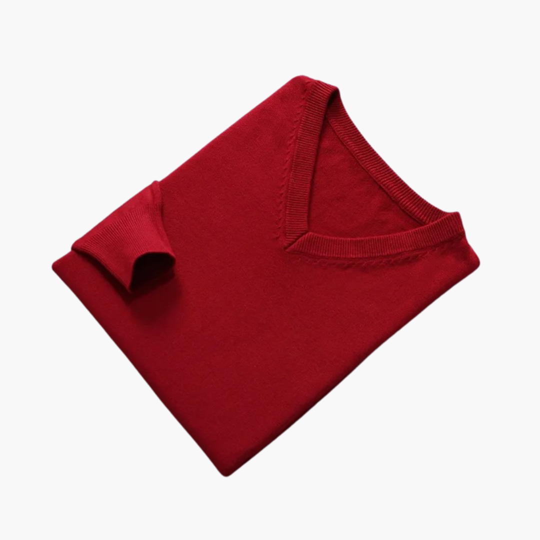 Herren Pullover | V-Ausschnitt mit Bündchenabschluss