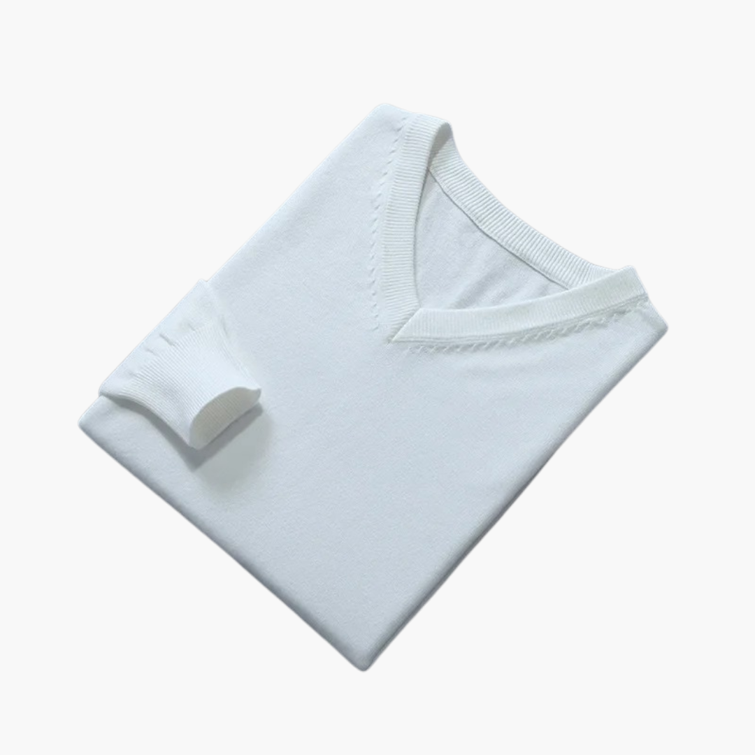 Herren Pullover | V-Ausschnitt mit Bündchenabschluss
