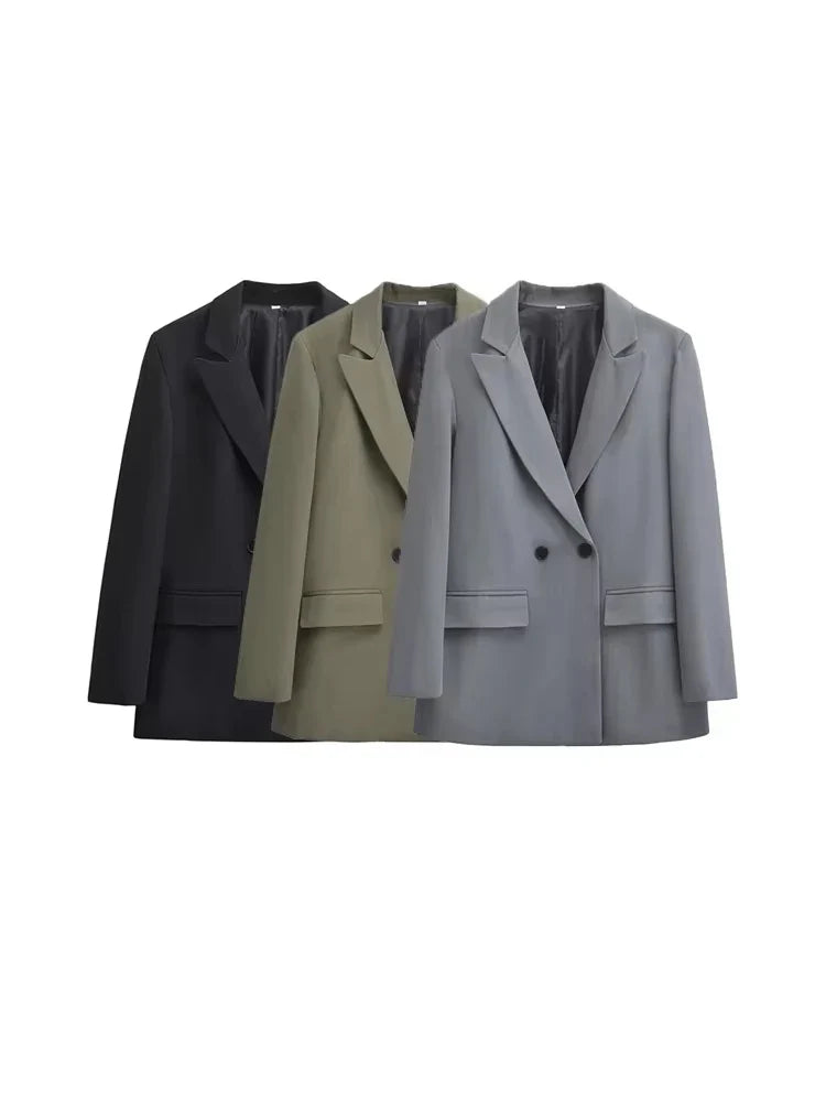 Damen Blazerjacke | Lange Ärmel mit Klappentaschen