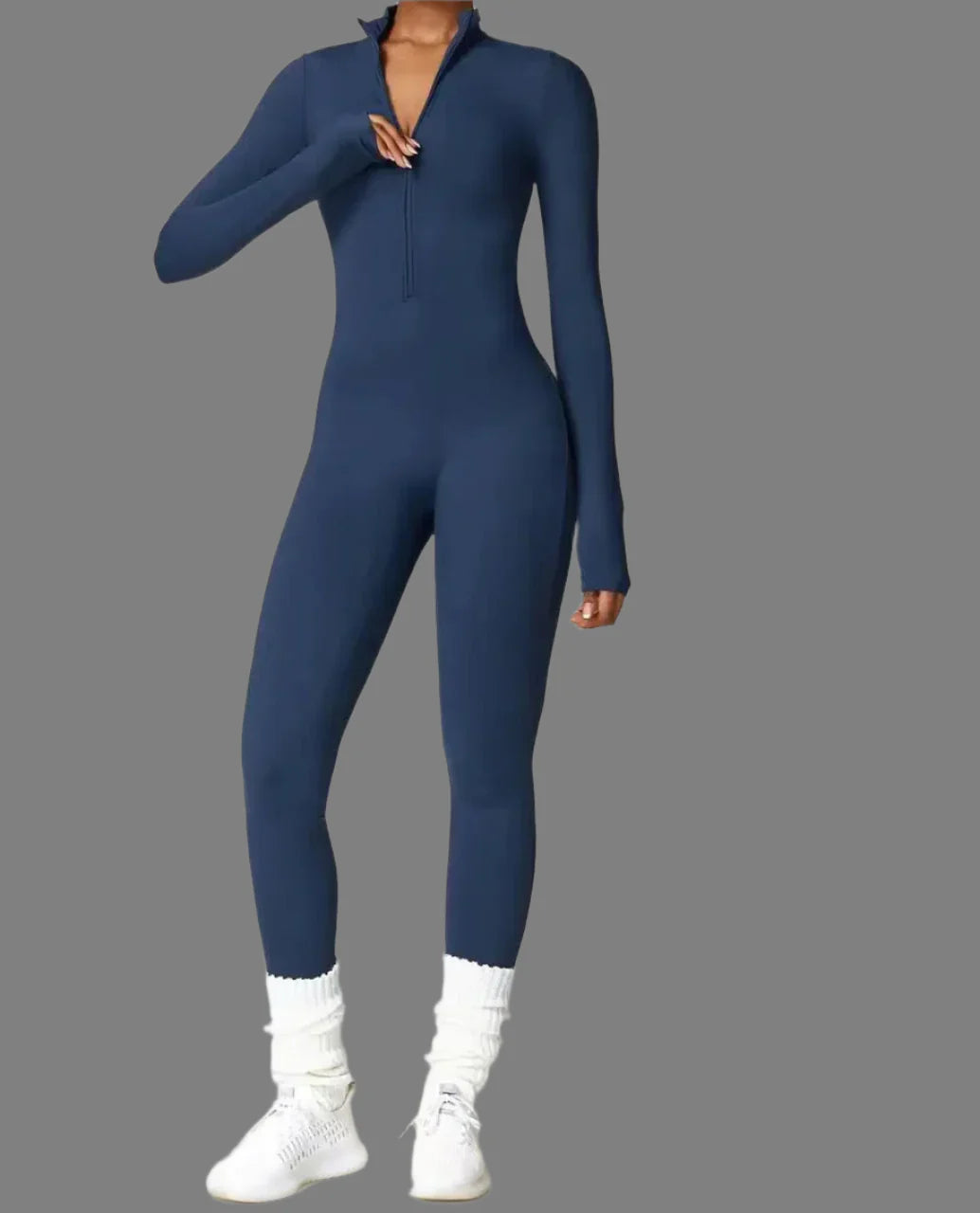 Jumpsuit Damen | Stehkragen mit Frontreißverschluss