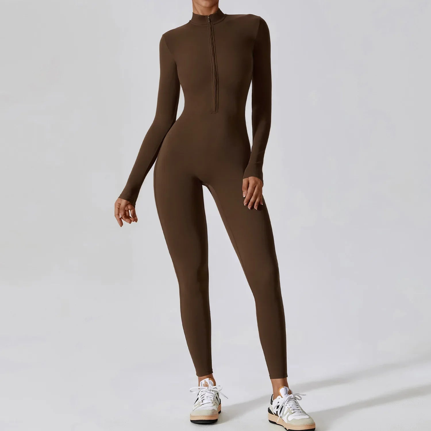 Jumpsuit Damen | Stehkragen mit Frontreißverschluss