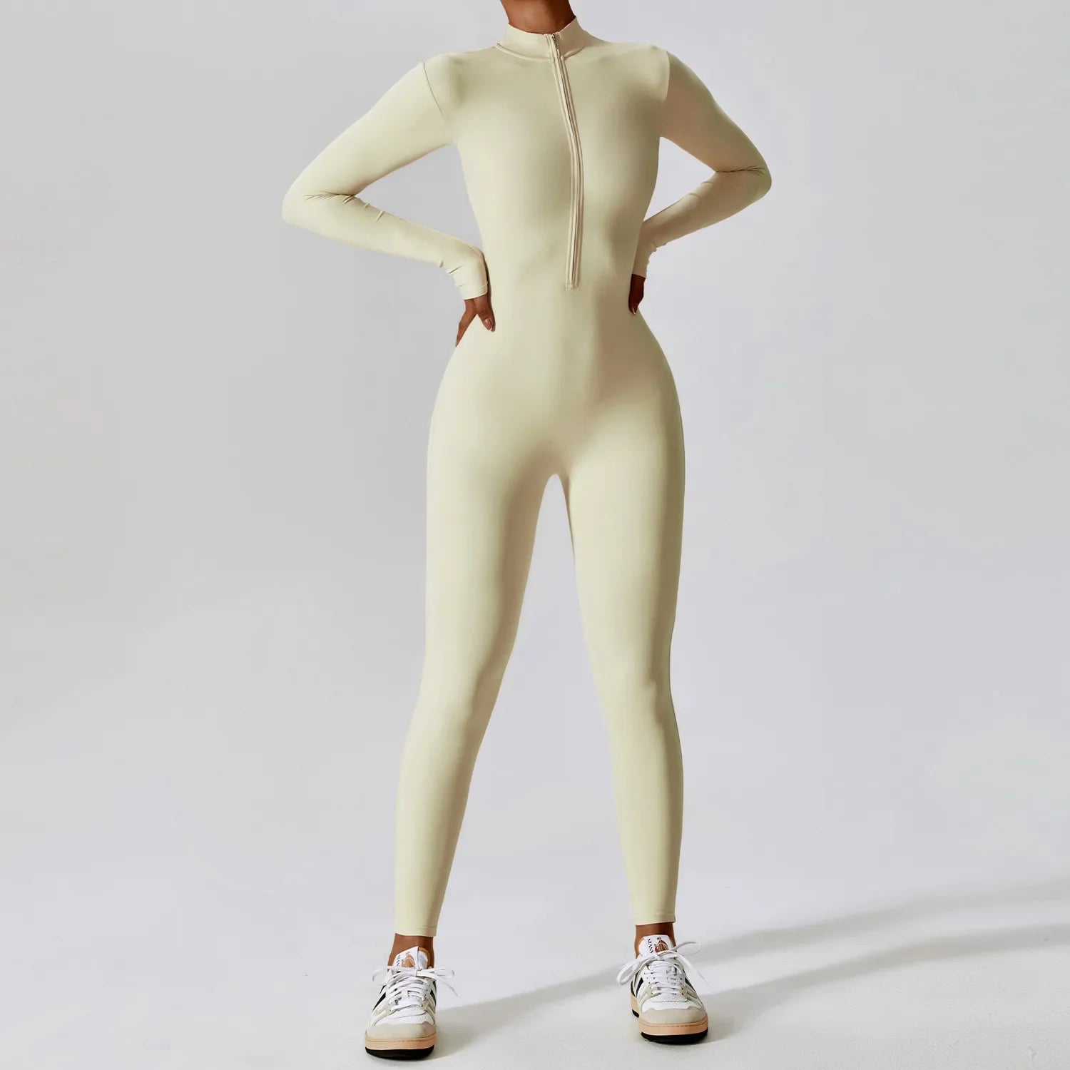 Jumpsuit Damen | Stehkragen mit Frontreißverschluss