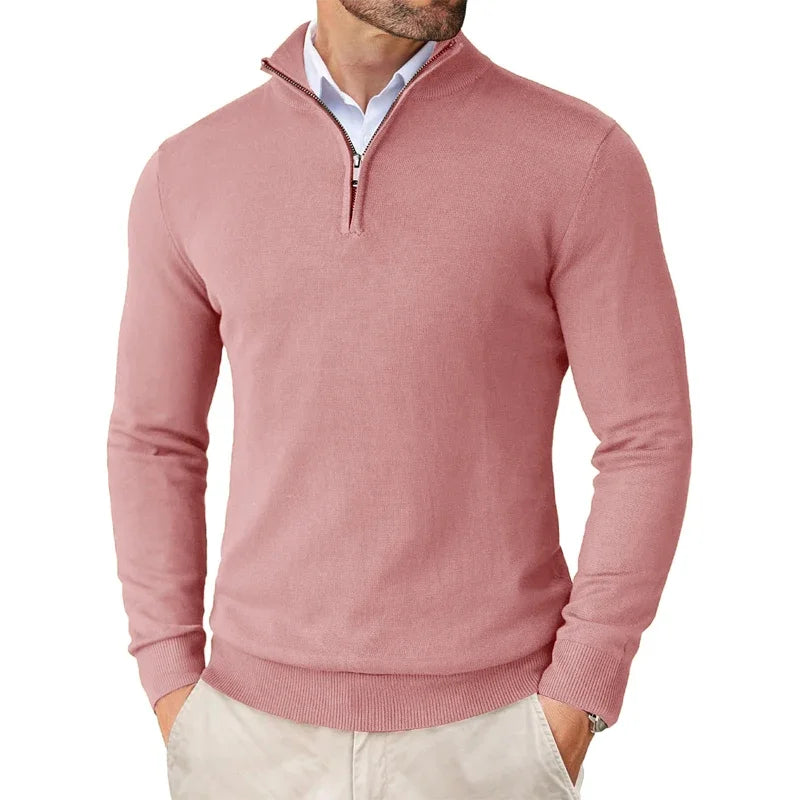 Pullover Herren | V-Ausschnitt mit halbem Reißverschluss