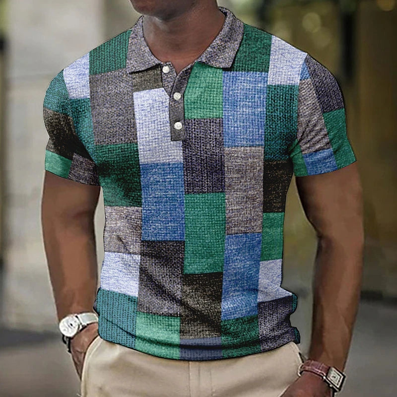 Poloshirt Herren | Kurzarm mit Blockmuster