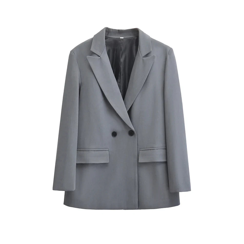 Damen Blazerjacke | Lange Ärmel mit Klappentaschen