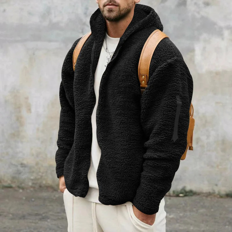 Jacke Herren | Kapuzenjacke mit Struktur und Ärmeltasche