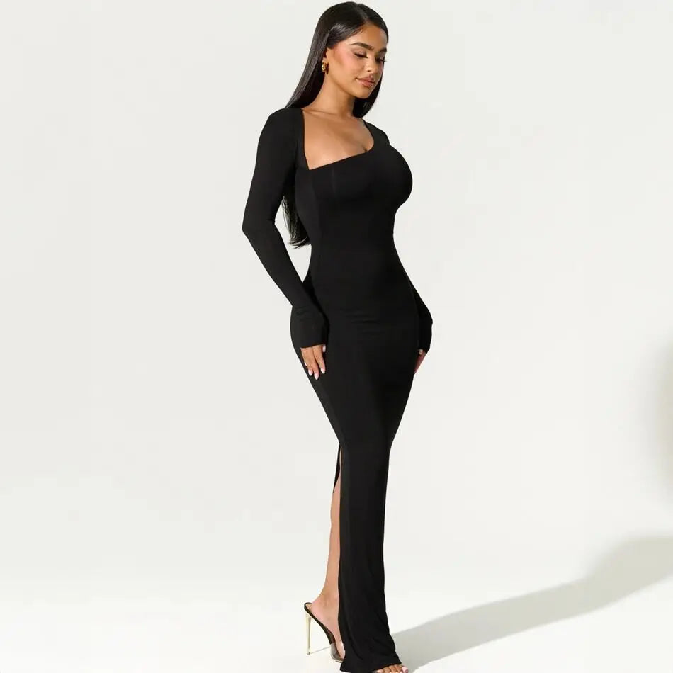 Damen Maxikleid | asymmetrischer One-Shoulder Aufbau