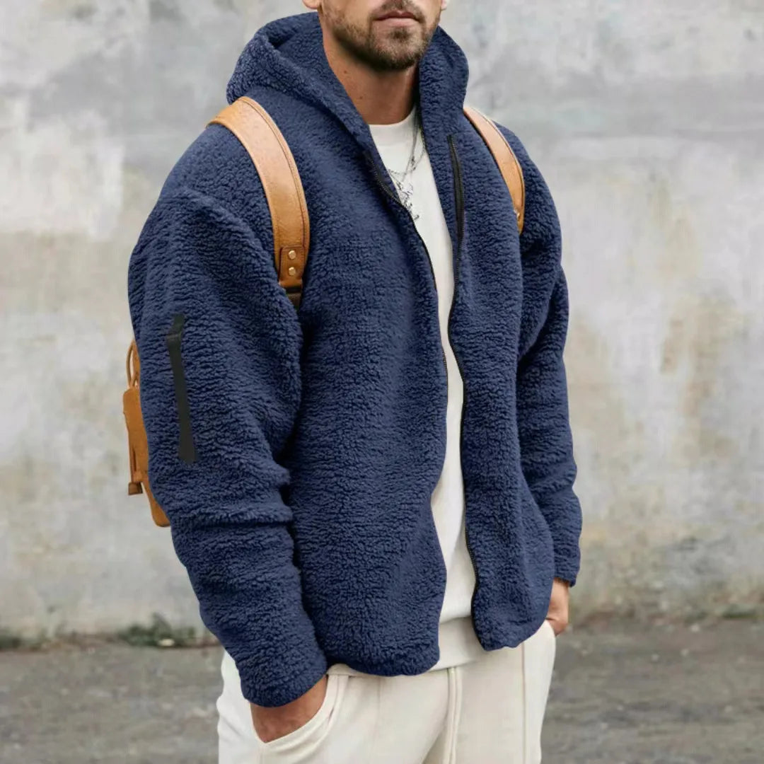 Jacke Herren | Kapuzenjacke mit Struktur und Ärmeltasche