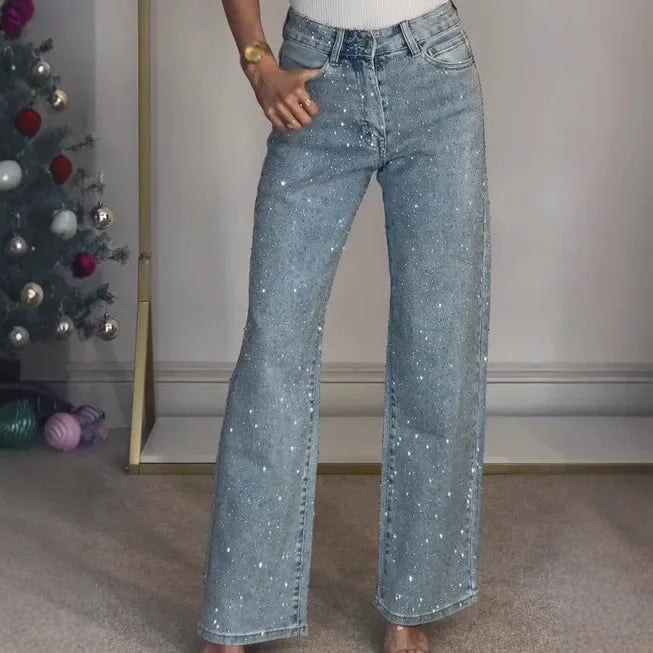 Damen Jeans | Mom-Passform mit hoher Taille und Akzentdetails
