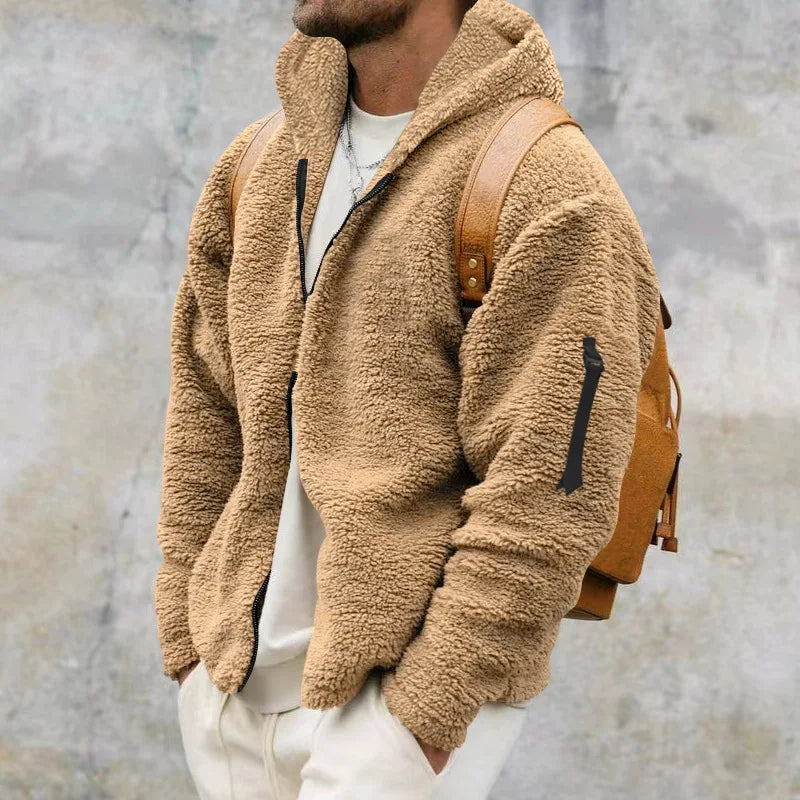 Jacke Herren | Kapuzenjacke mit Struktur und Ärmeltasche