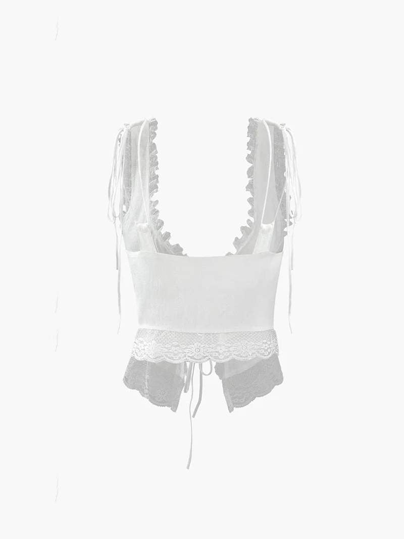 Damen Top | Frontbindung mit tiefem Ausschnitt und Kurzschnitt
