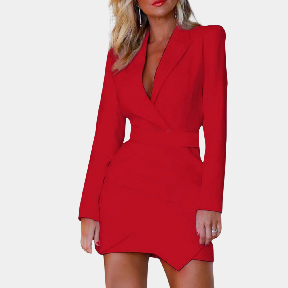 Blazerkleid Damen | Gerade Form mit Reverskragen