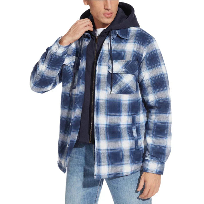 Herren Jacke | Kapuze mit Knopfleiste und Brusttasche