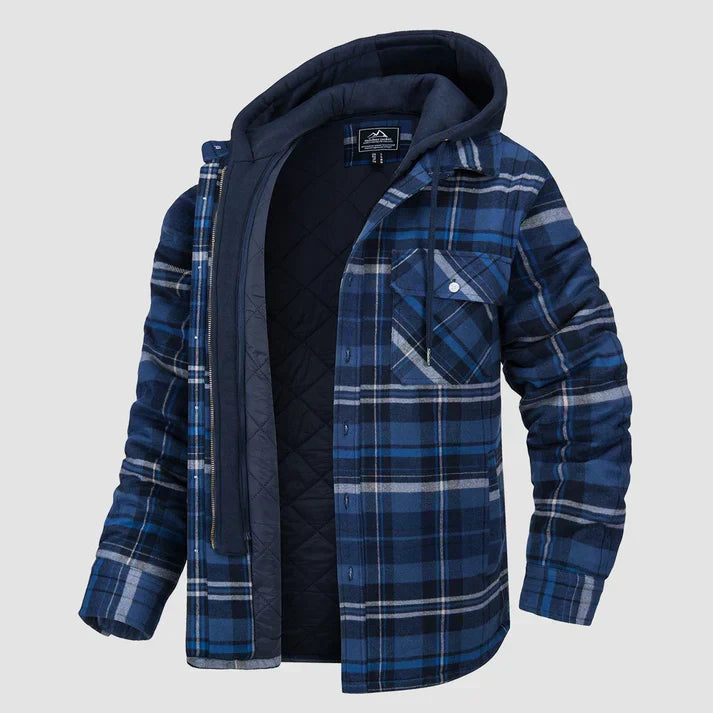 Herren Jacke | Kapuze mit Knopfleiste und Brusttasche