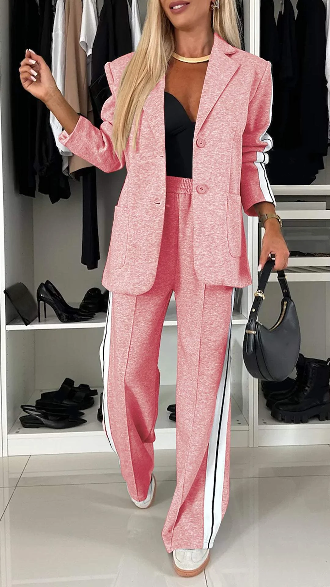 Damen Blazer Set | Zweiteilig mit Hose und Reverskragen
