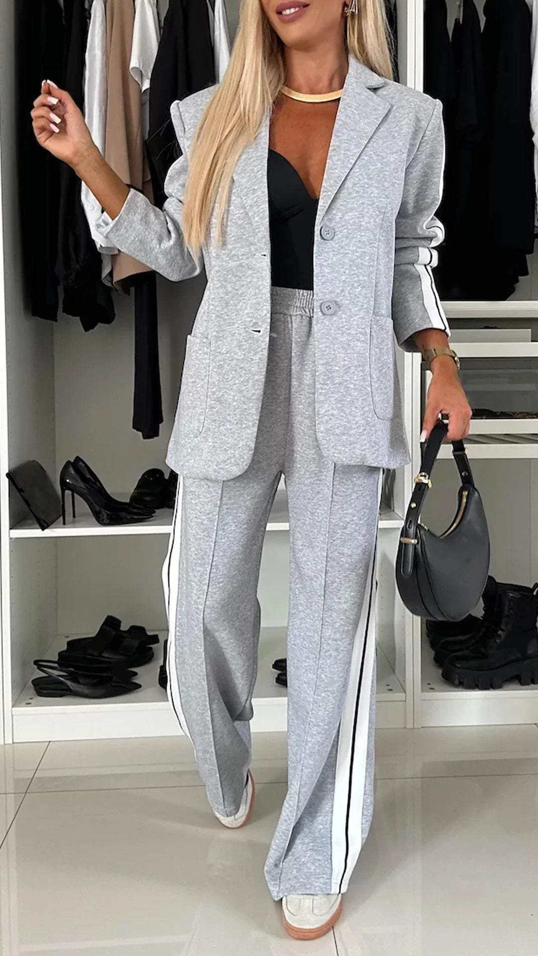 Damen Blazer Set | Zweiteilig mit Hose und Reverskragen