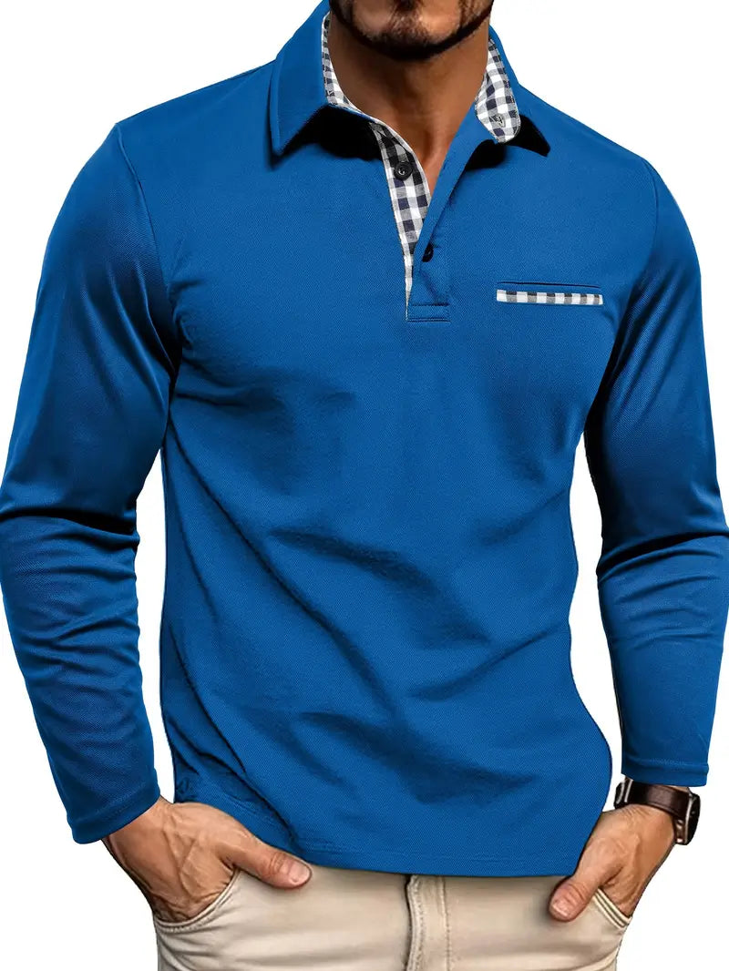 Herren Poloshirt | Langarm-Ausführung mit Kragen und Knopfleiste