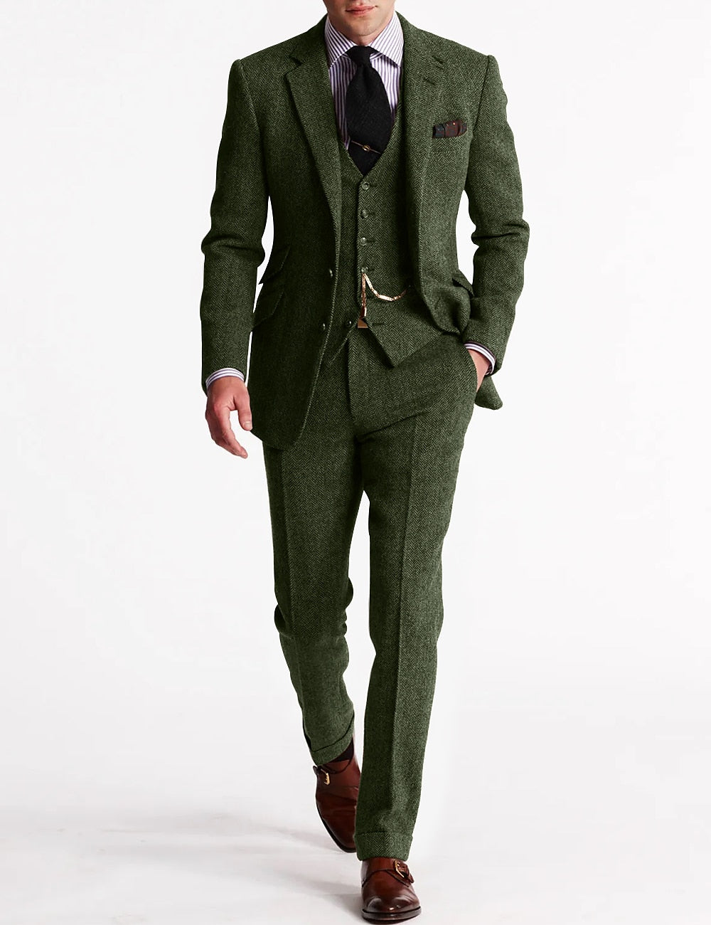 Herren Dreiteiler Set | Oberteil, Weste und Hose