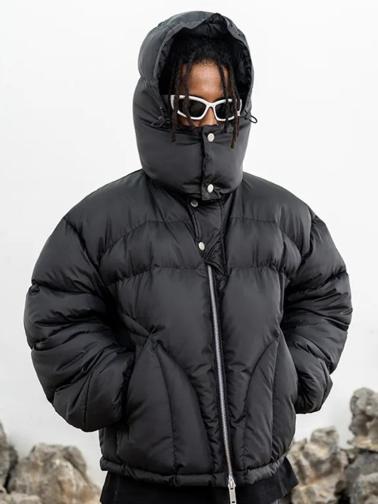 Herren Parka Pufferjacke | Kapuze und verlängerte Ausführung