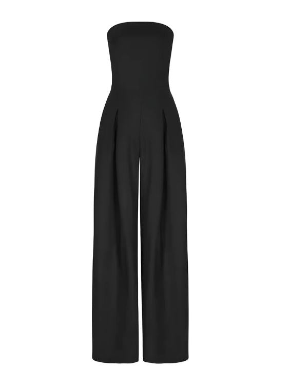 Jumpsuit Damen | Trägerlos mit weiter Beinführung
