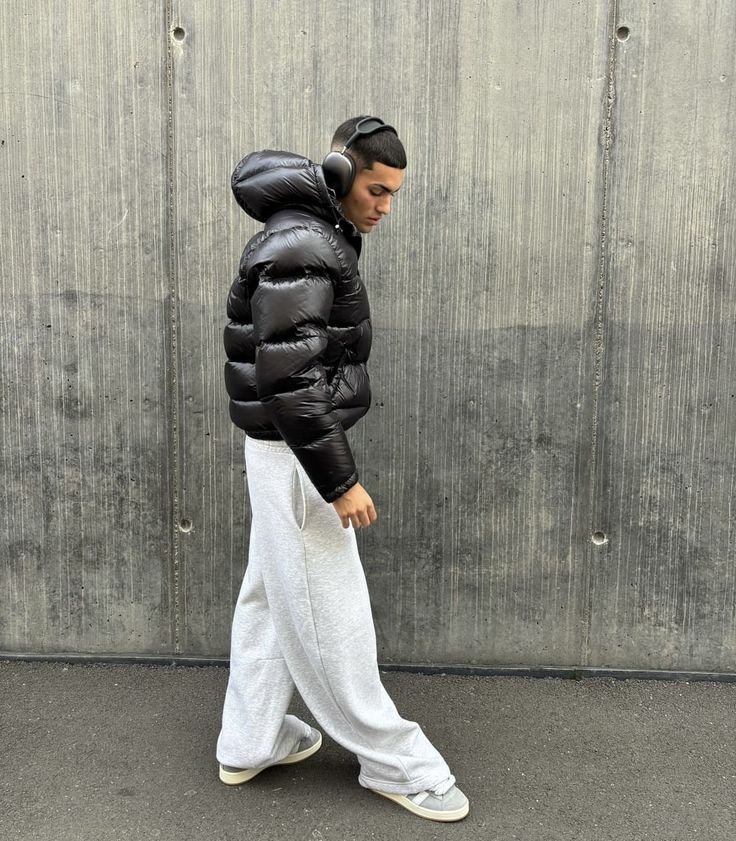 Herren Jacke | Gepolsterte Struktur mit Kapuze und Reißverschluss