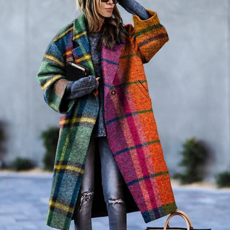 Damen langer Mantel | Trenchcoat mit klassischem Schnitt