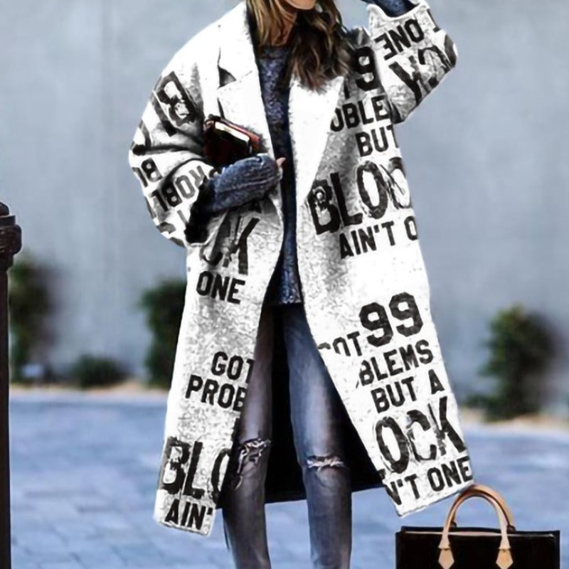 Damen langer Mantel | Trenchcoat mit klassischem Schnitt