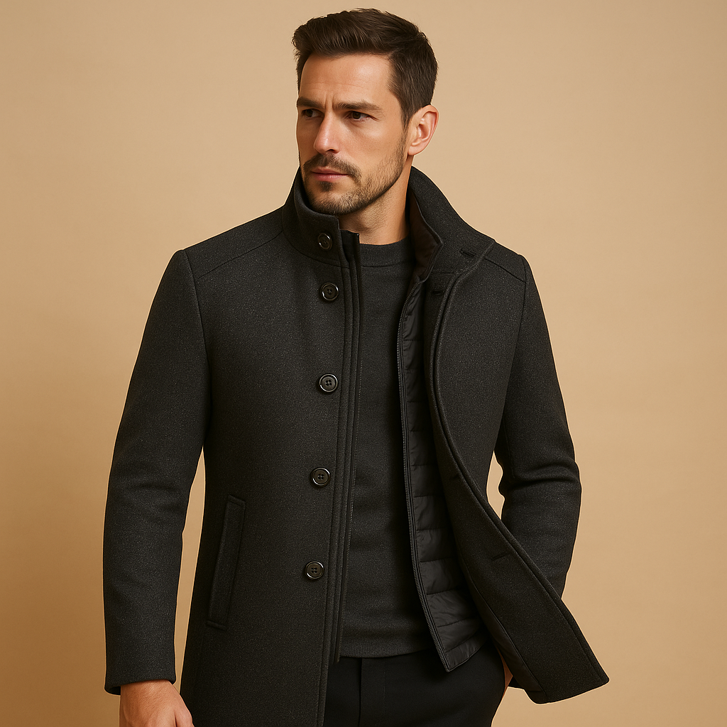 Herren Mantel | Winterausführung mit geschlossener Front