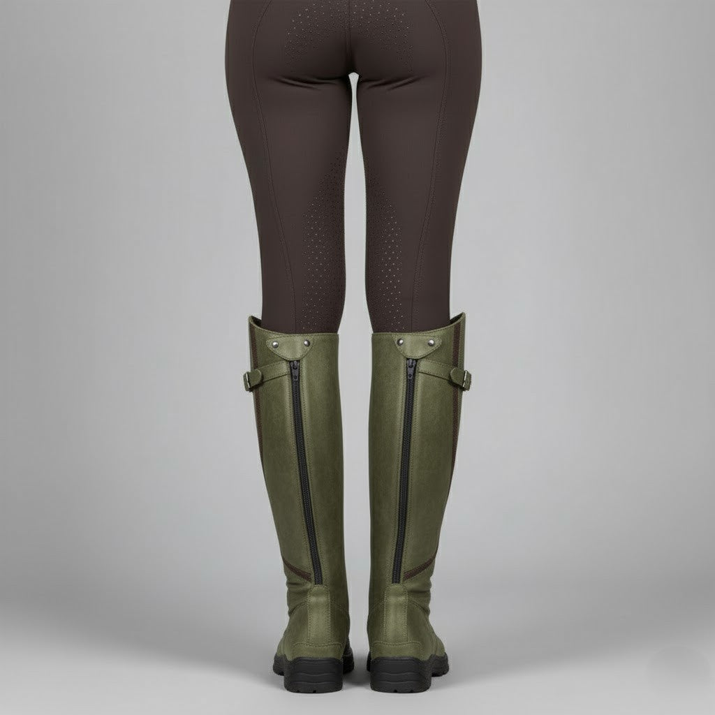 Damen Stiefel | Kniehoher Schaft mit seitlichem Verschlussdetail
