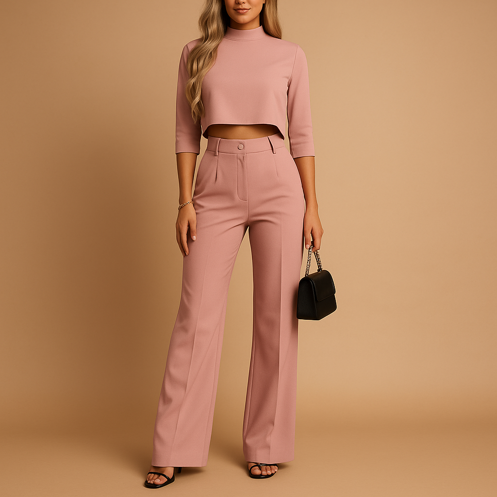Set Damen | Langarm Oberteil mit gerader Hose