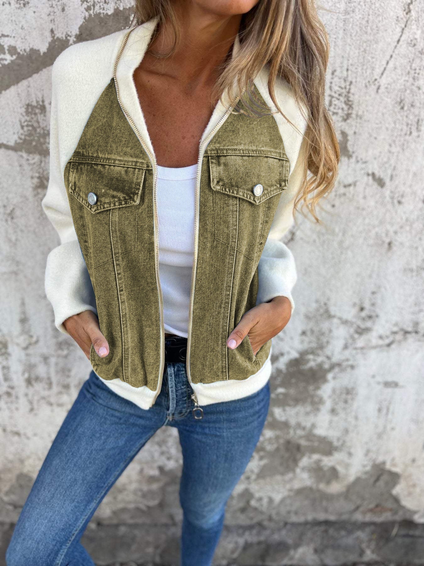 Damen Jacke | strukturierte Form mit geradem Aufbau