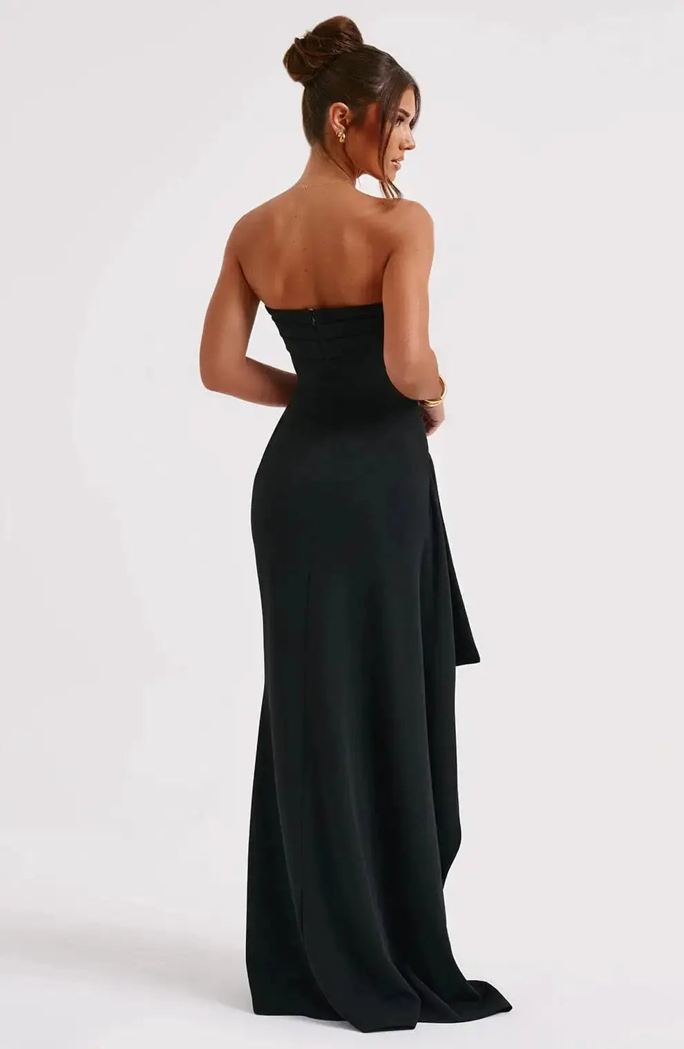Kleid Damen | drapierter Oberbereich mit asymmetrischem Rockverlauf