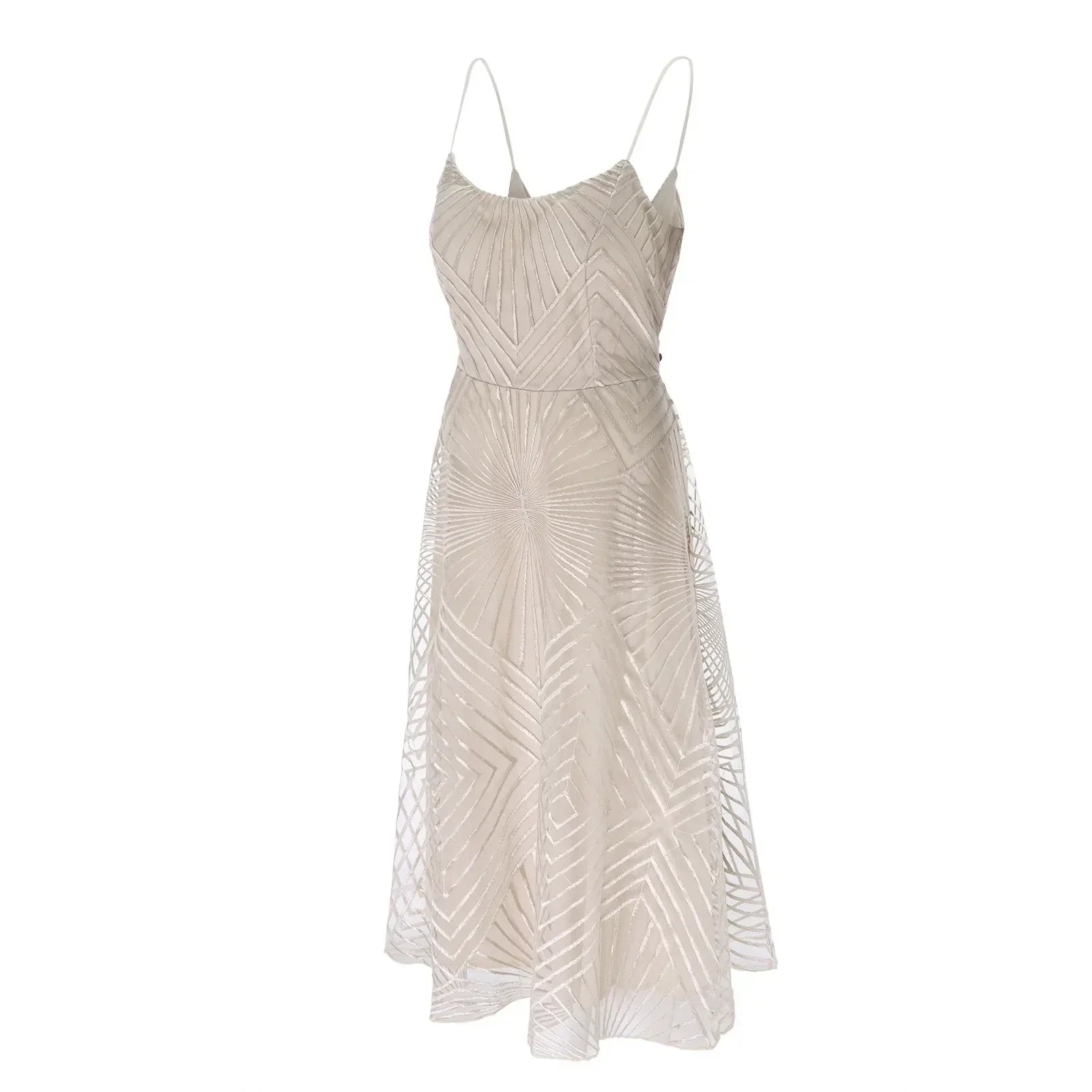 Kleid Damen | V-Ausschnitt mit Linienmuster