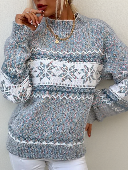 Damen Pullover | Rollkragen mit horizontalem Musterverlauf